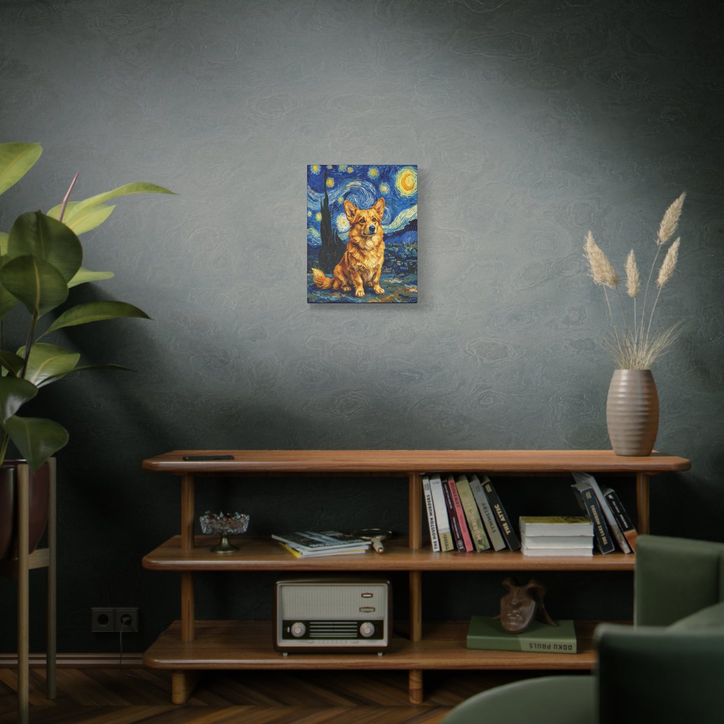 Custom Pet Portrait Canvas — Starry Night Style