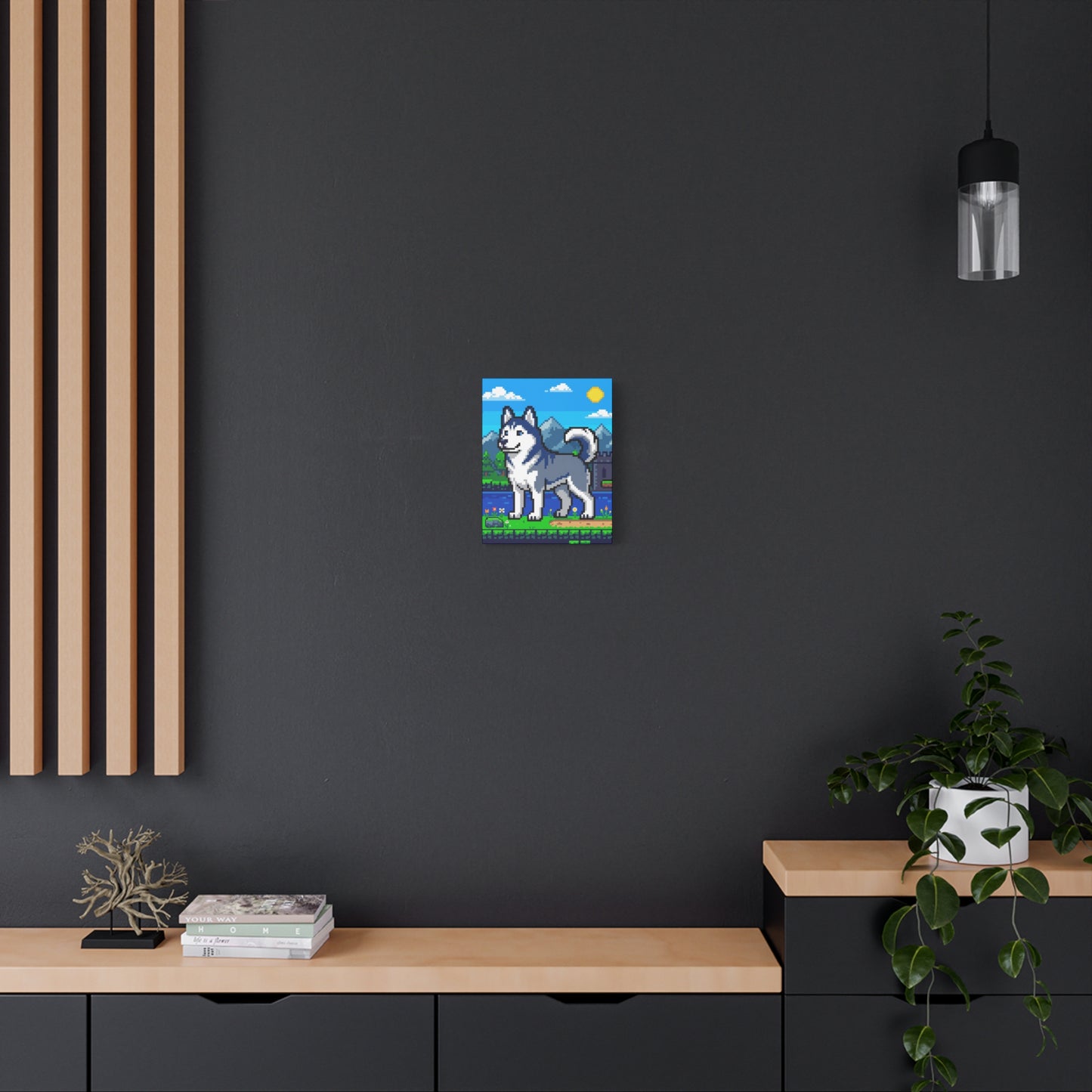 Custom Pet Portrait Canvas — Pixel Art Style