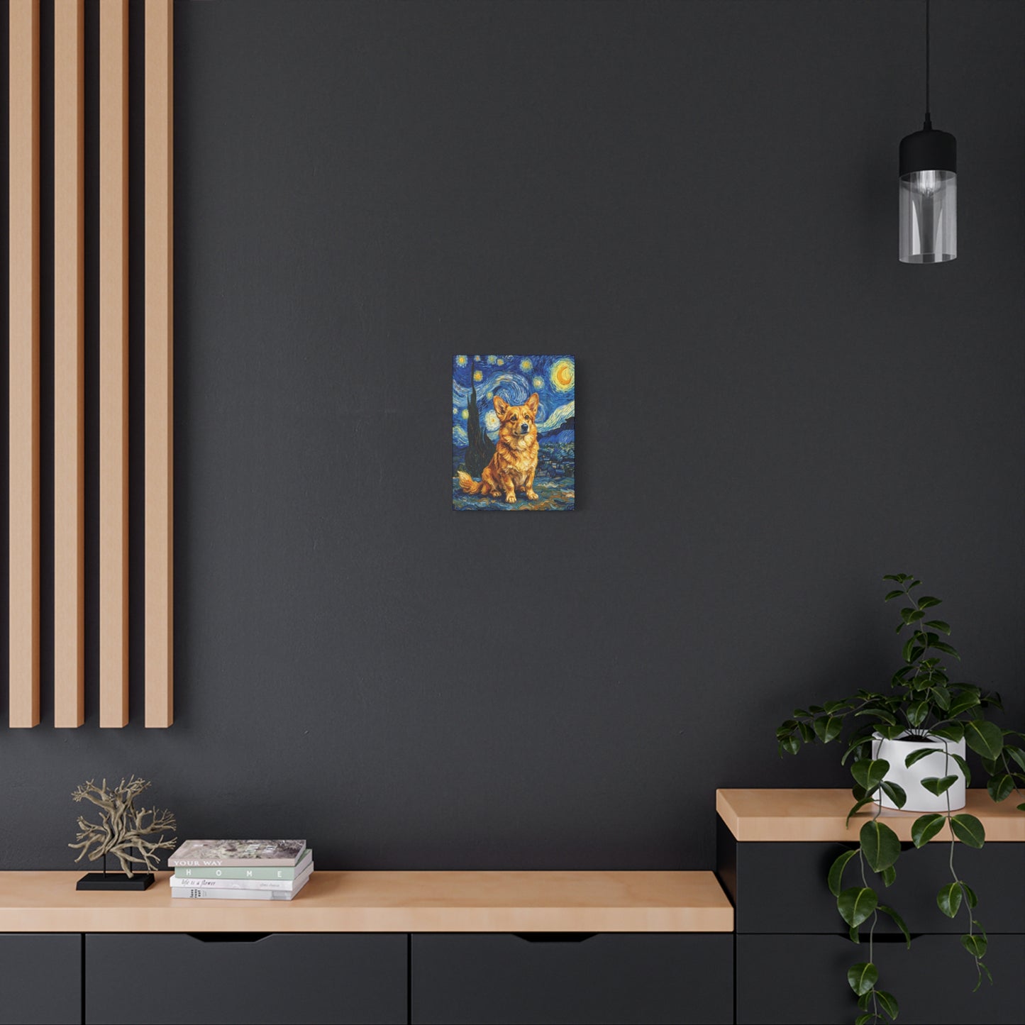 Custom Pet Portrait Canvas — Starry Night Style