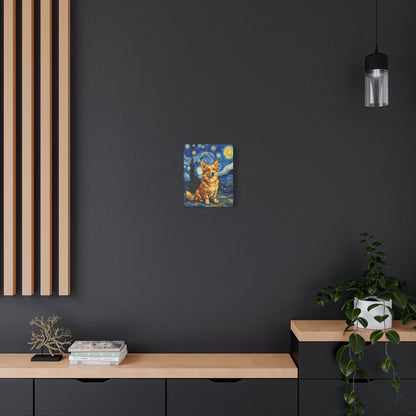 Custom Pet Portrait Canvas — Starry Night Style