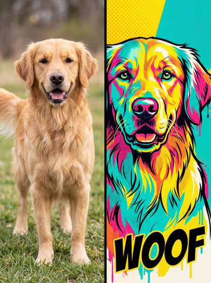 Custom Pet Portrait Canvas — Pop Art Style